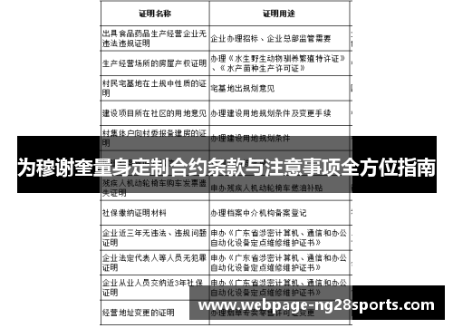 为穆谢奎量身定制合约条款与注意事项全方位指南