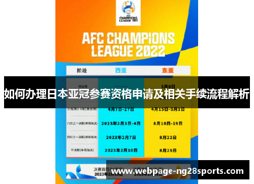 如何办理日本亚冠参赛资格申请及相关手续流程解析