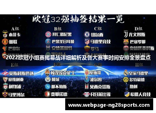 2022欧冠小组赛揭幕战详细解析及各大赛事时间安排全景盘点